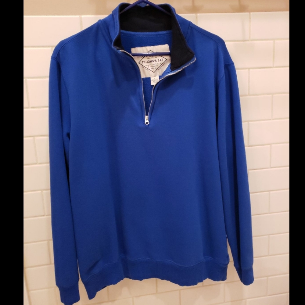 1/4 zip men's pullover royal blue St John's Bay